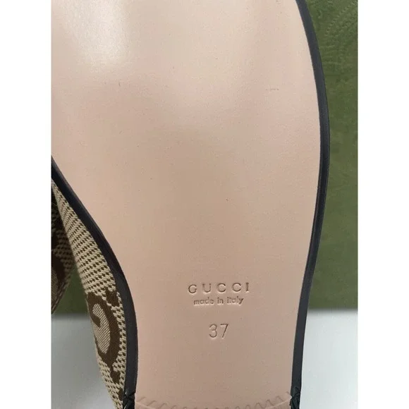 Gucci Princetown Horsebit Jumbo GG Flats Loafer Slip Sandal Mule Slides 37 - Picture 12 of 12